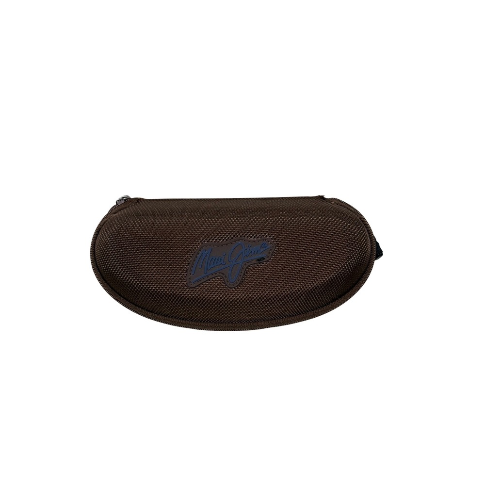 Maui Jim Brown Woven Nylon Zippered Hard Sunglasses Case with Clip